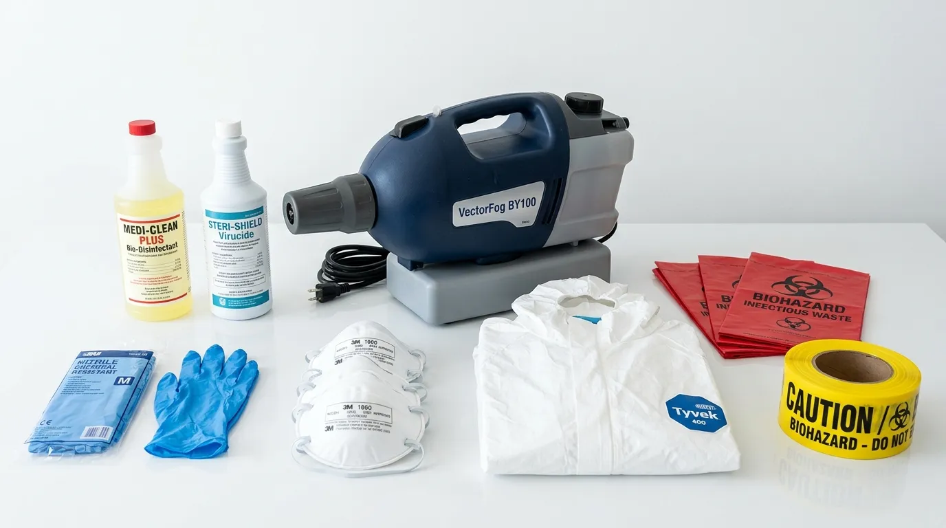 Professional biohazard remediation crew working in Lomita